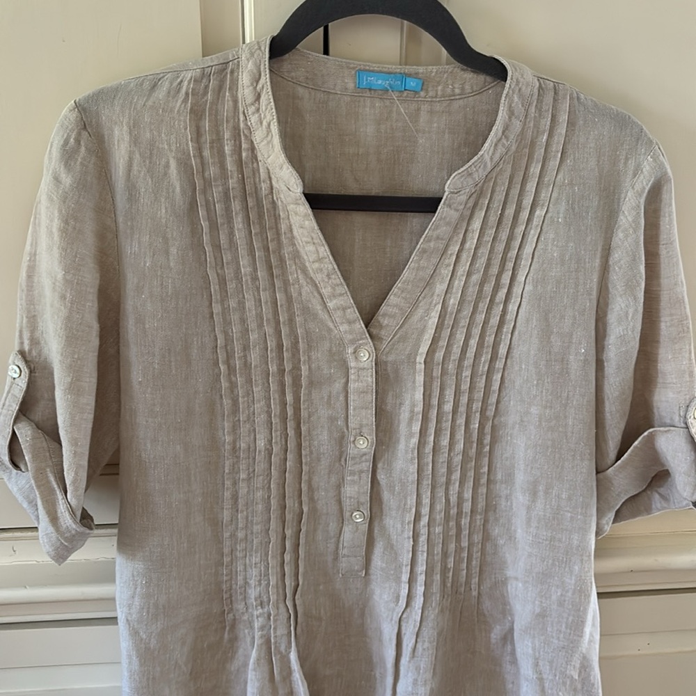 J McLaughlin Linen Tunic Dress in Oatmeal M - Picture 4 of 5